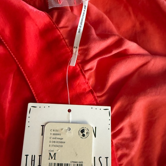 Free People Red One-Shoulder Satin Maxi - Picture 2 of 3